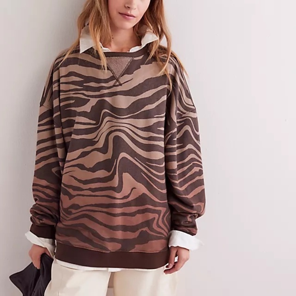 We The Free Classic Printed Oversized Crew Size XS